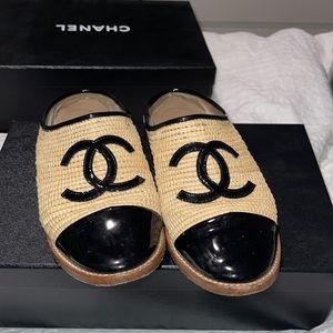 Chanel raffia espadrilles